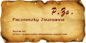 Paczovszky Zsuzsanna névjegykártya